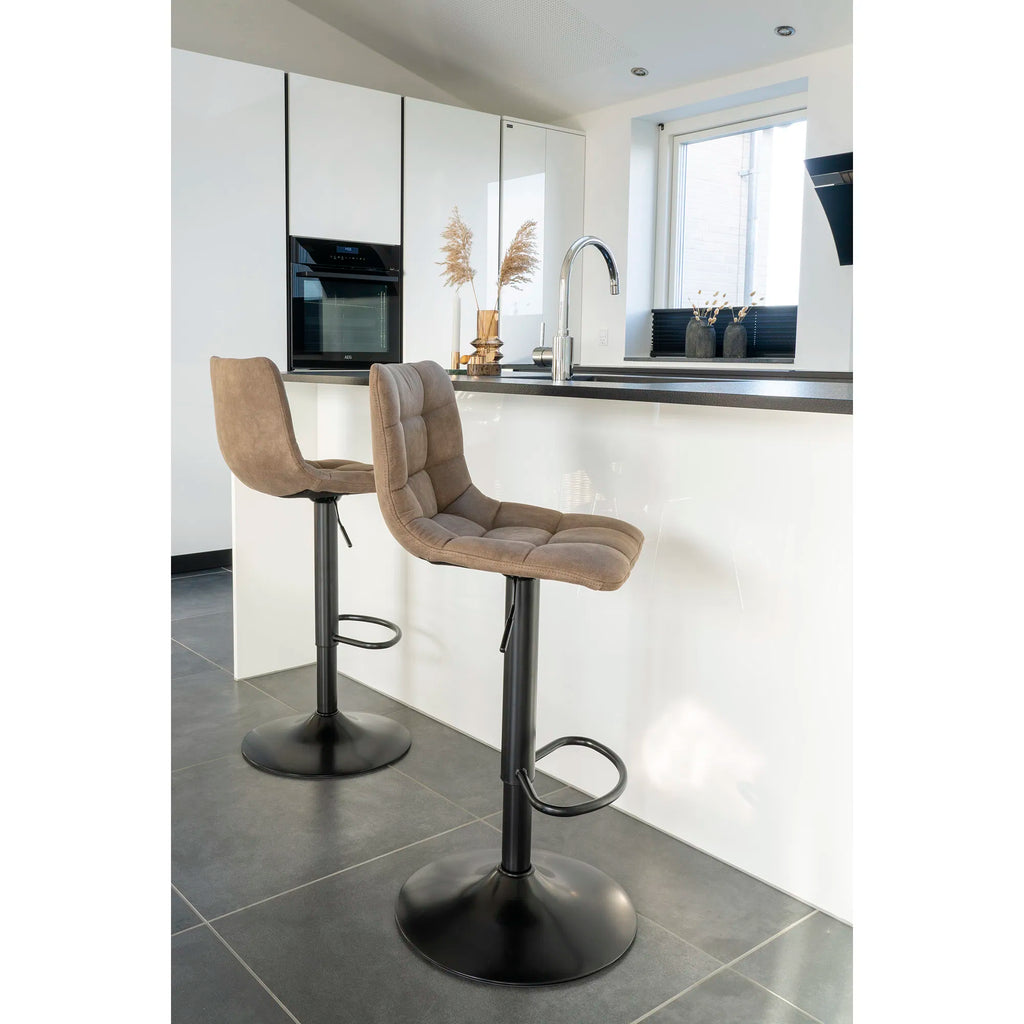 Middelfart barstol – ljusbrun microfiber
