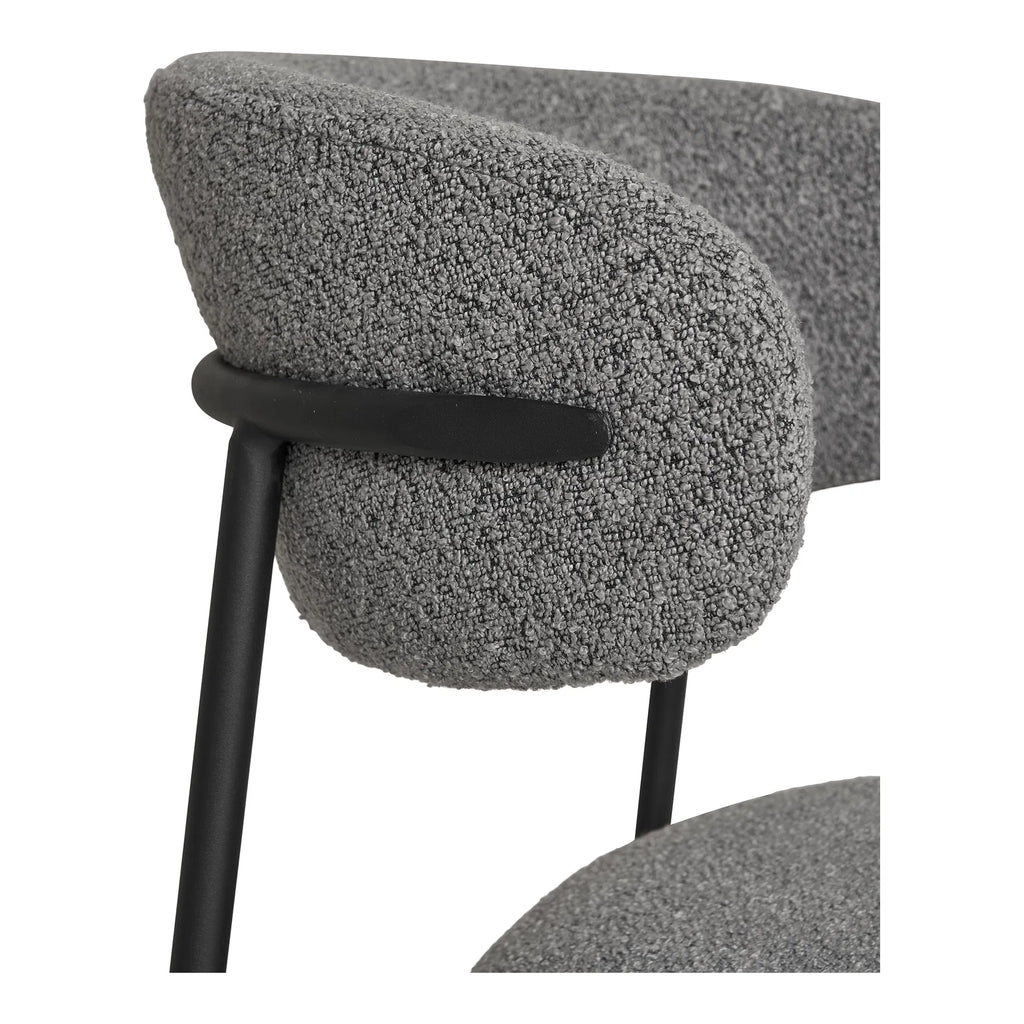 Mira Dining Chair – ljusgrå bouclé