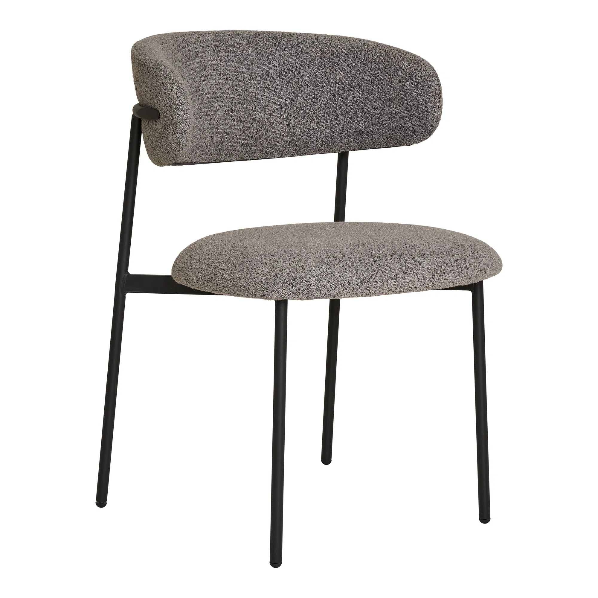 Mira Dining Chair – ljusgrå bouclé