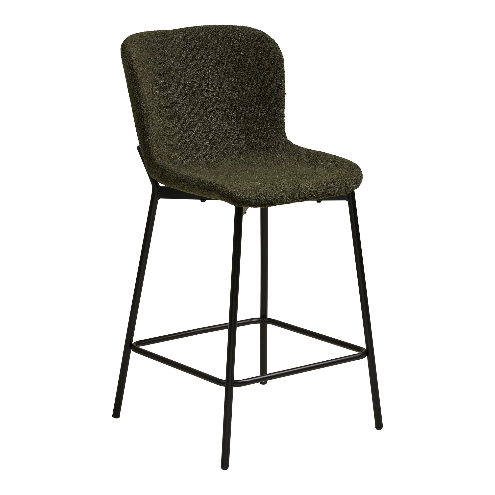 Maceda Counter Chair – counterstol i grön bouclé