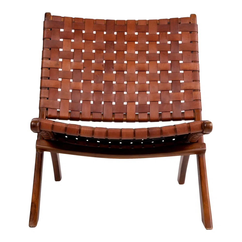 Perugia Folding Chair – hopfällbar läderstol i teak