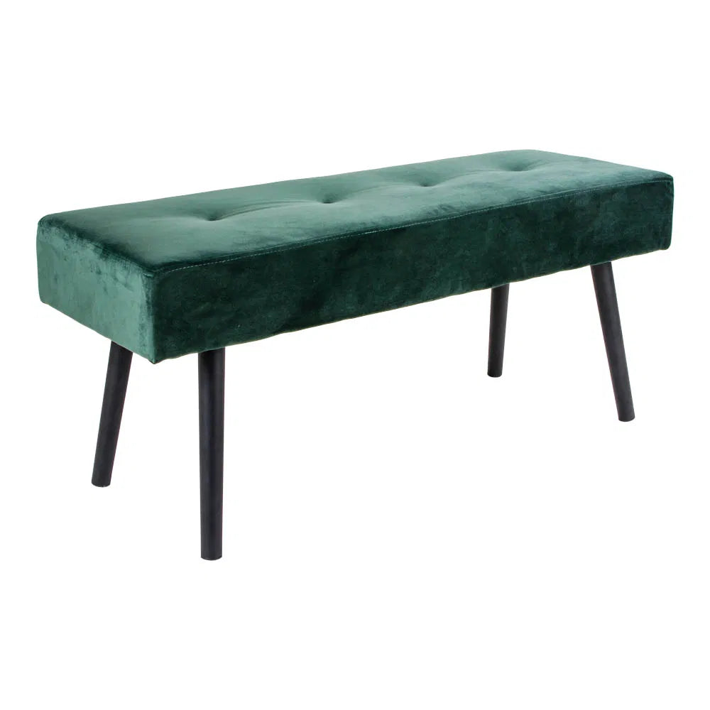 Skiby Bench – sammetsbänk i mörkgrönt