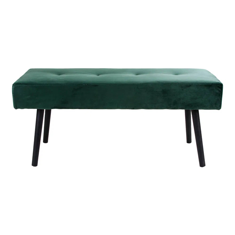 Skiby Bench – sammetsbänk i mörkgrönt