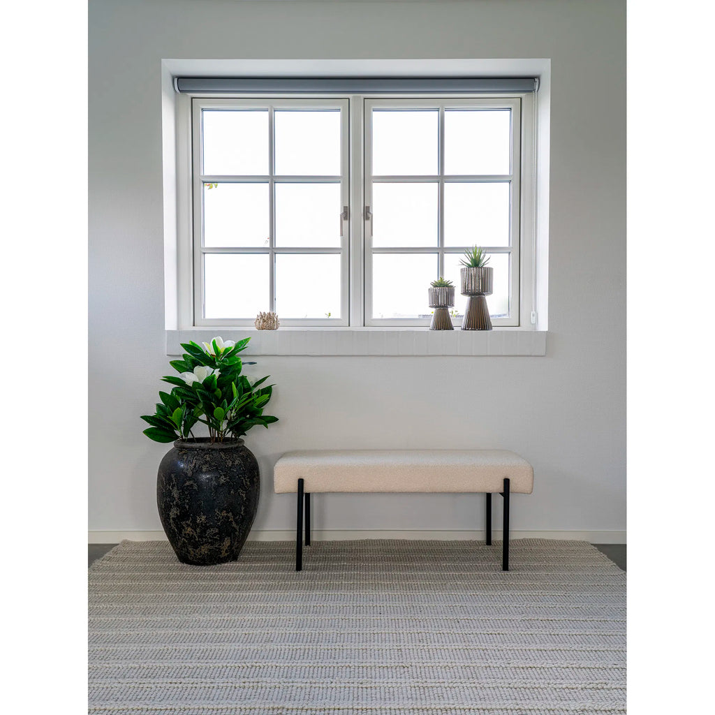 Swindon Bench (bouclé, white)