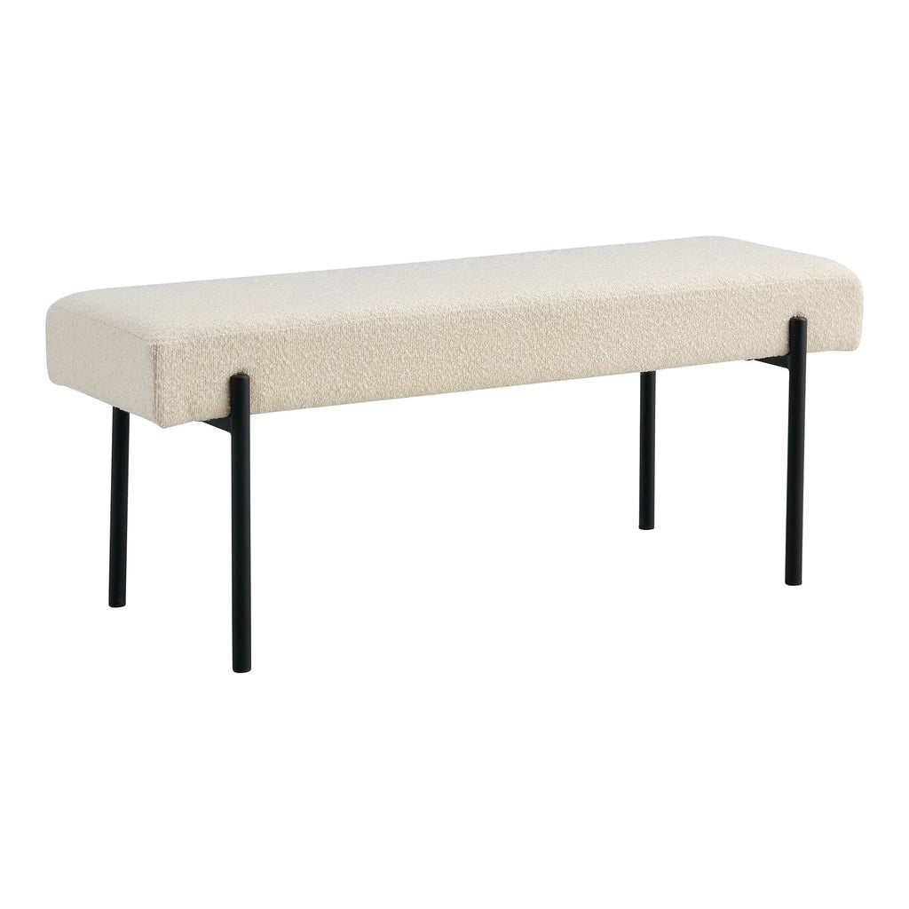 Swindon Bench (bouclé, white)