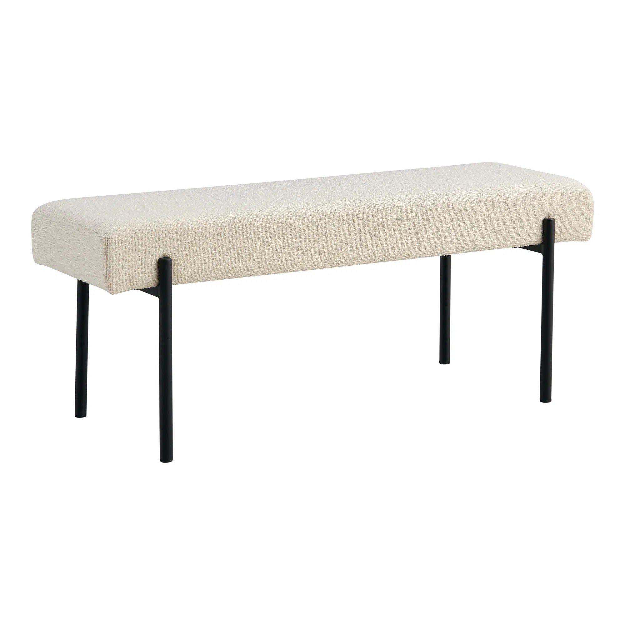 Swindon Bench (bouclé, white)