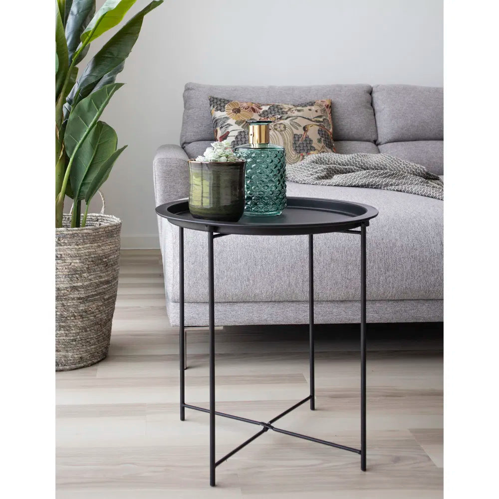 Bastia sidobord – svart stål