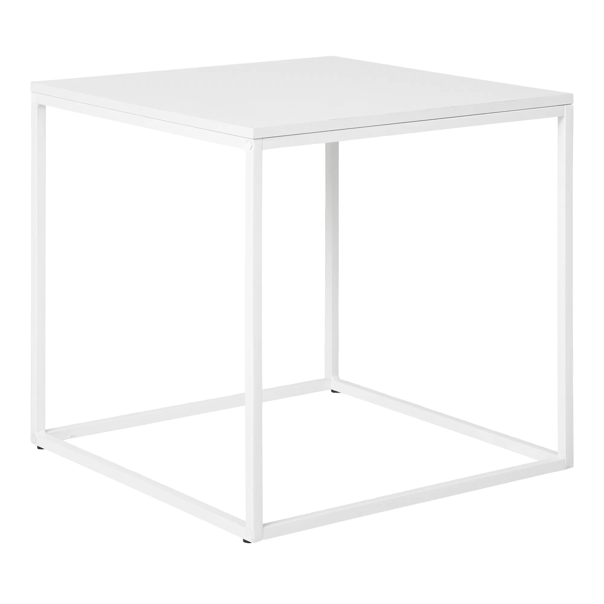Vita – vitt sidobord i metall