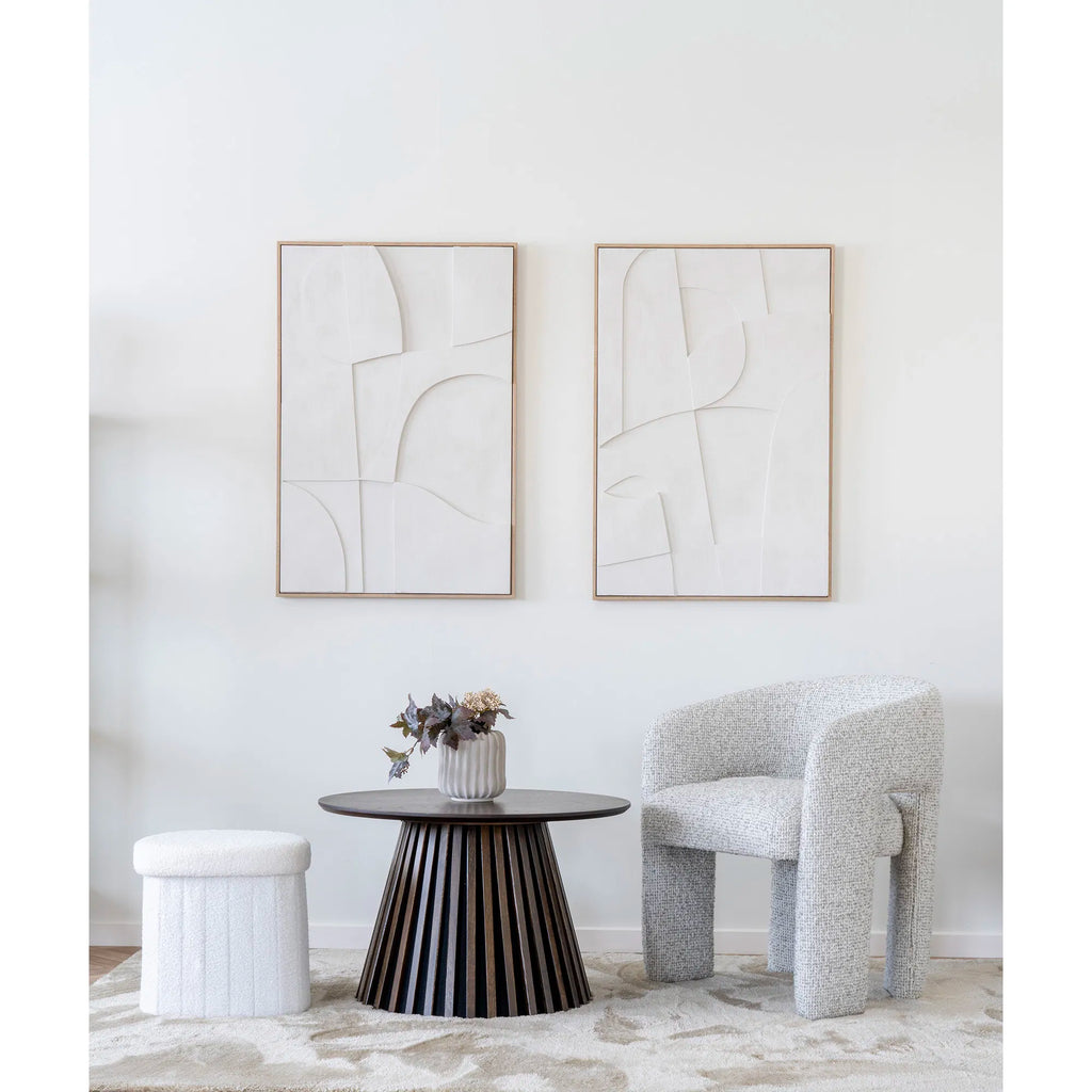 Osaka – runt soffbord i rökt ekfanér med ribbad bas