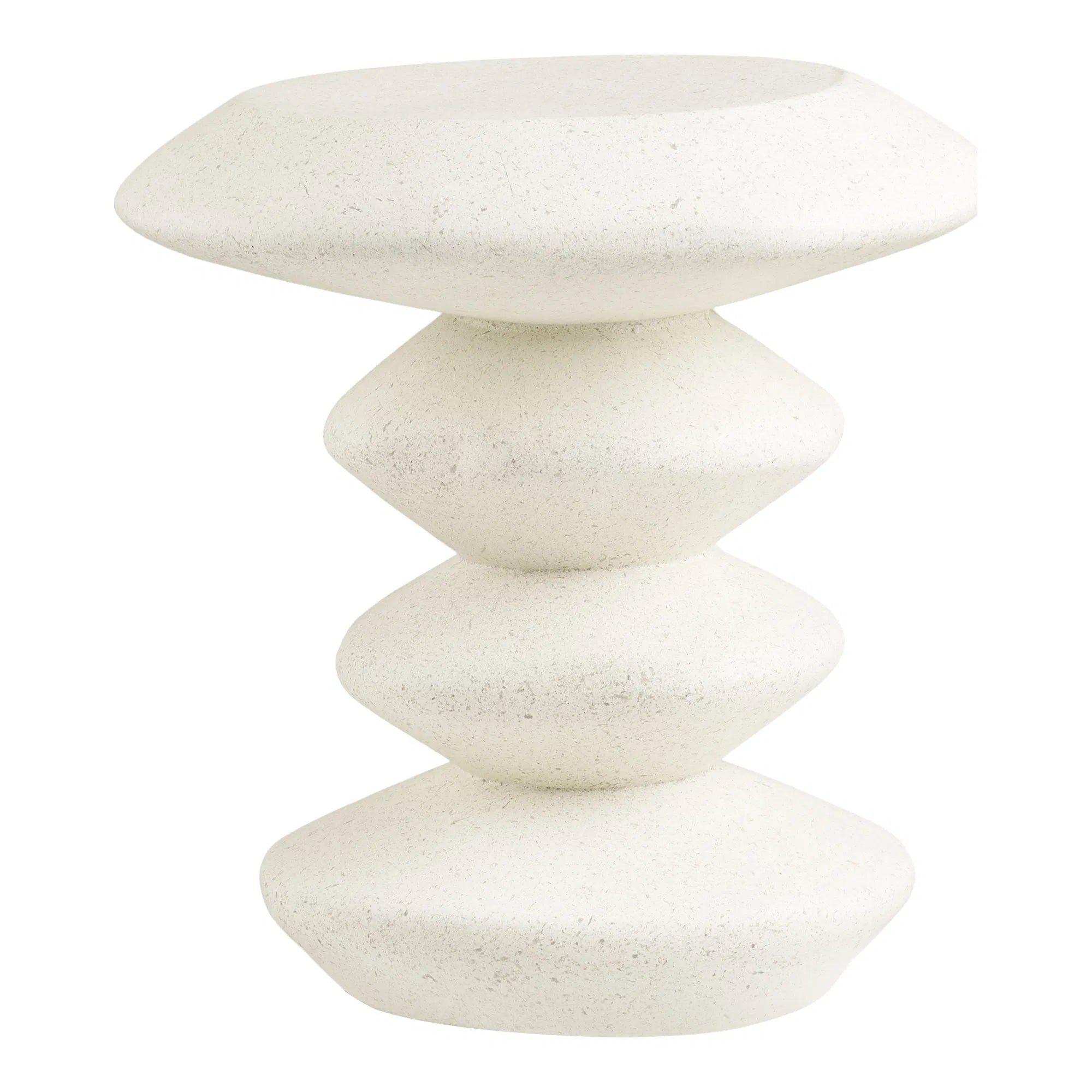 Blackburn – skulpturalt sidobord i vit fiberclay