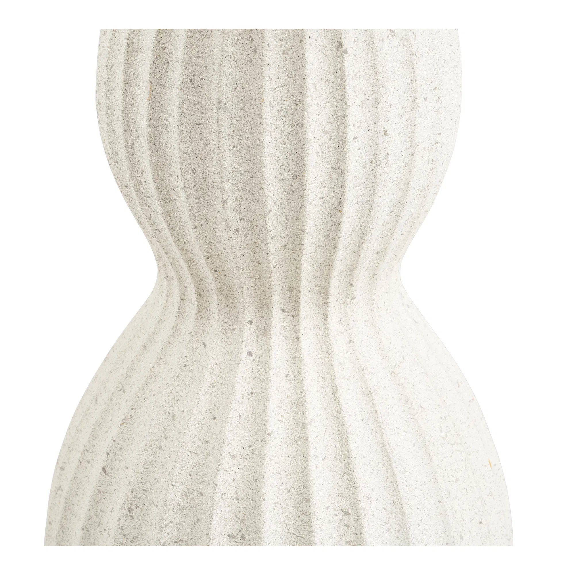 Newtown – skulpturalt sidobord i vit fiberclay