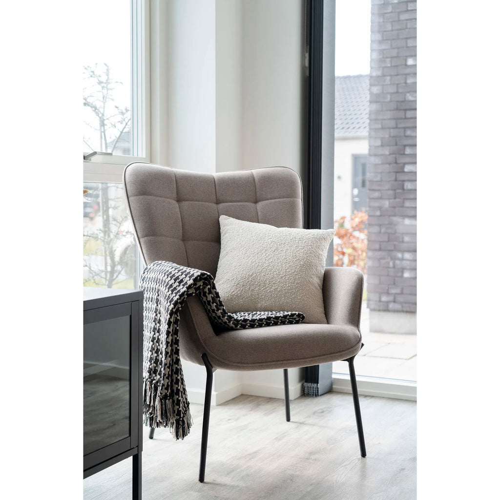 Side pläd – svart/beige
