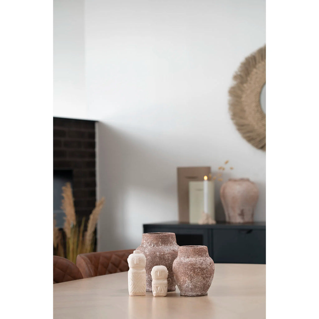 Totem dekorationsfigur i cement – beige