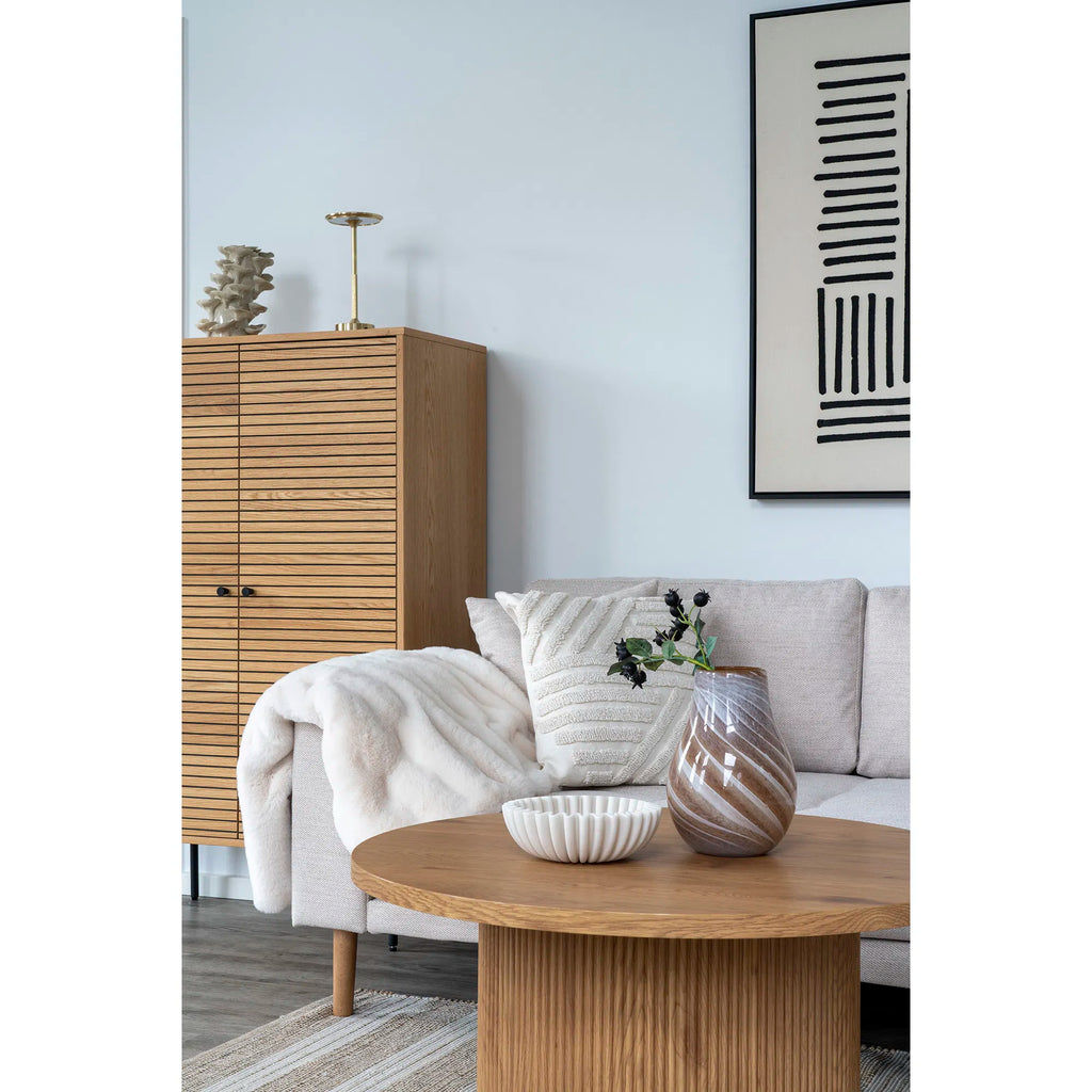 Linea vas i glas med spiralstruktur – brun