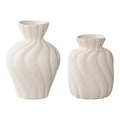 Vase keramiska vaser med struktur – vit, 2-pack