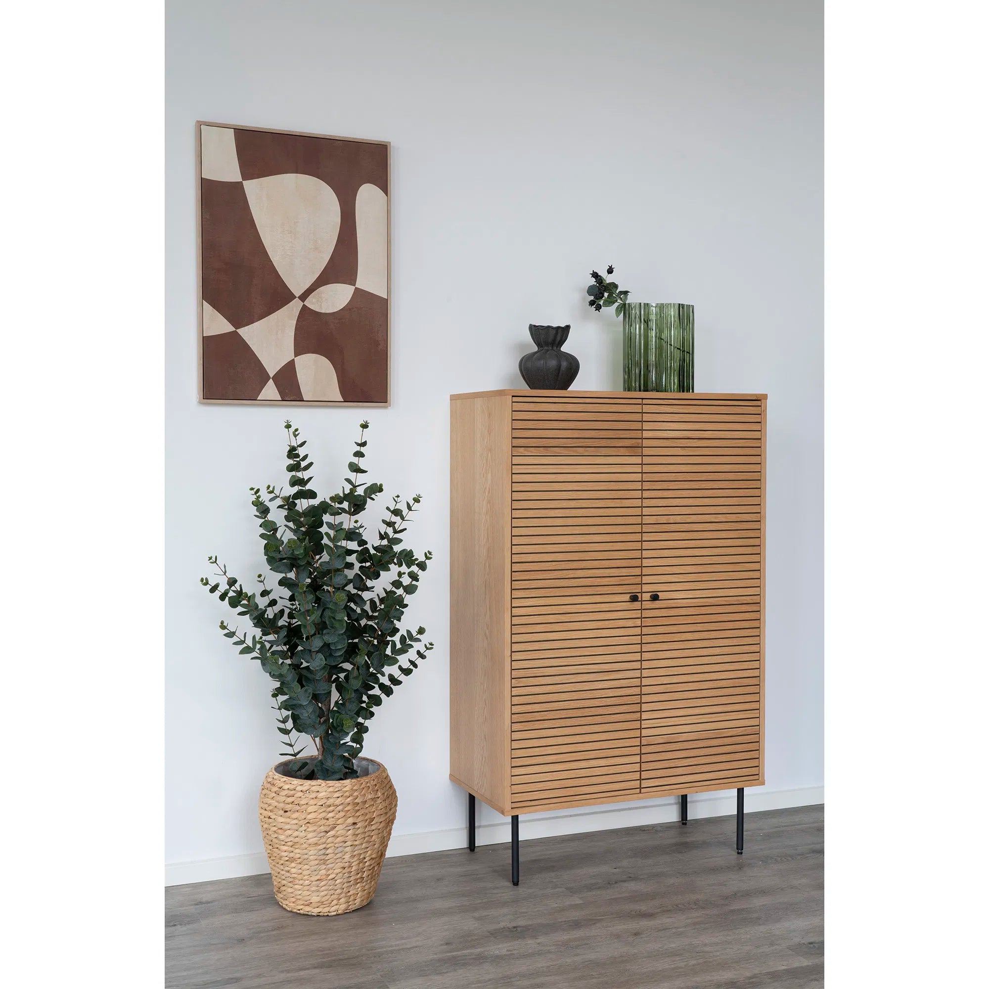 Vase rektangulär vas i glas – rökgrön