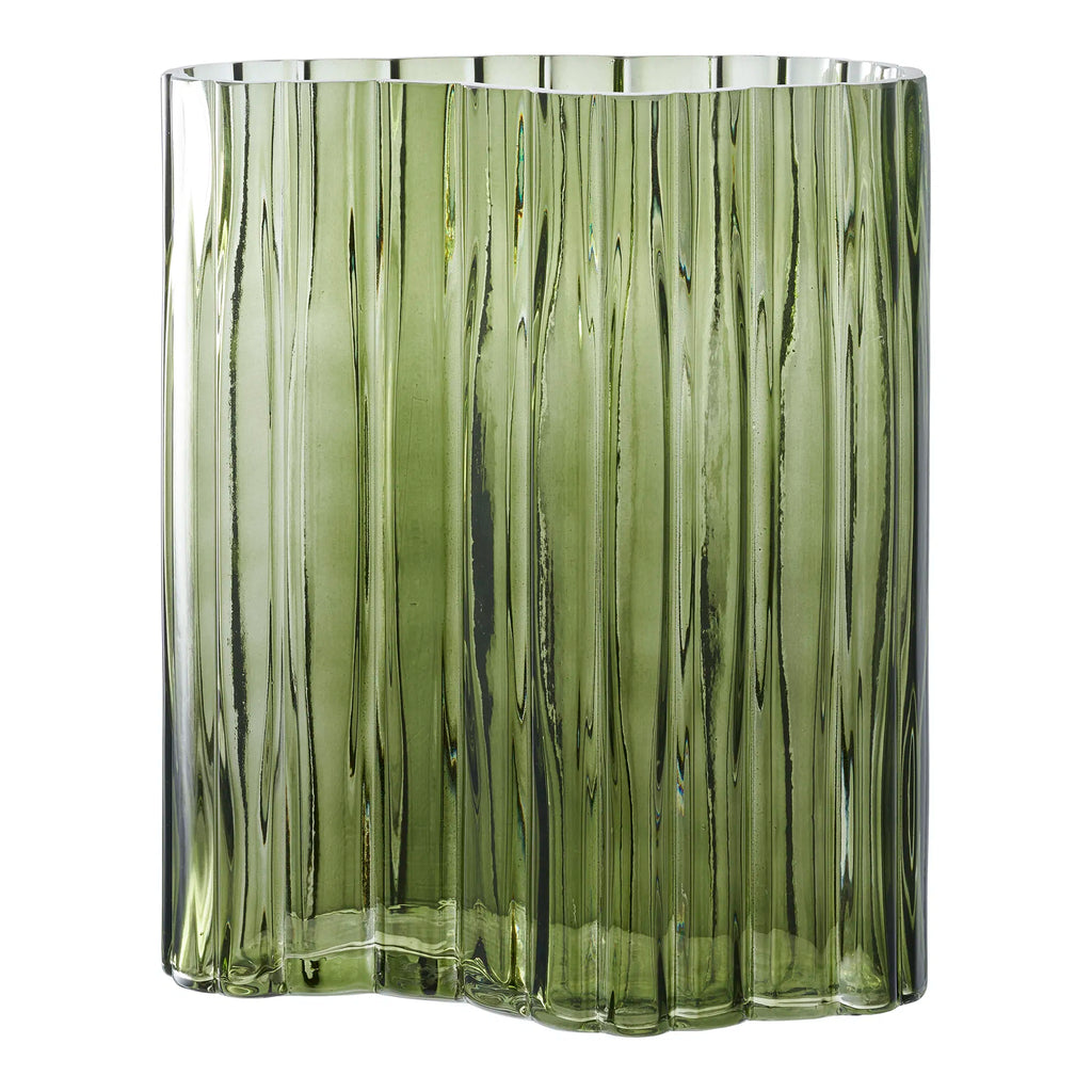 Vase rektangulär vas i glas – rökgrön