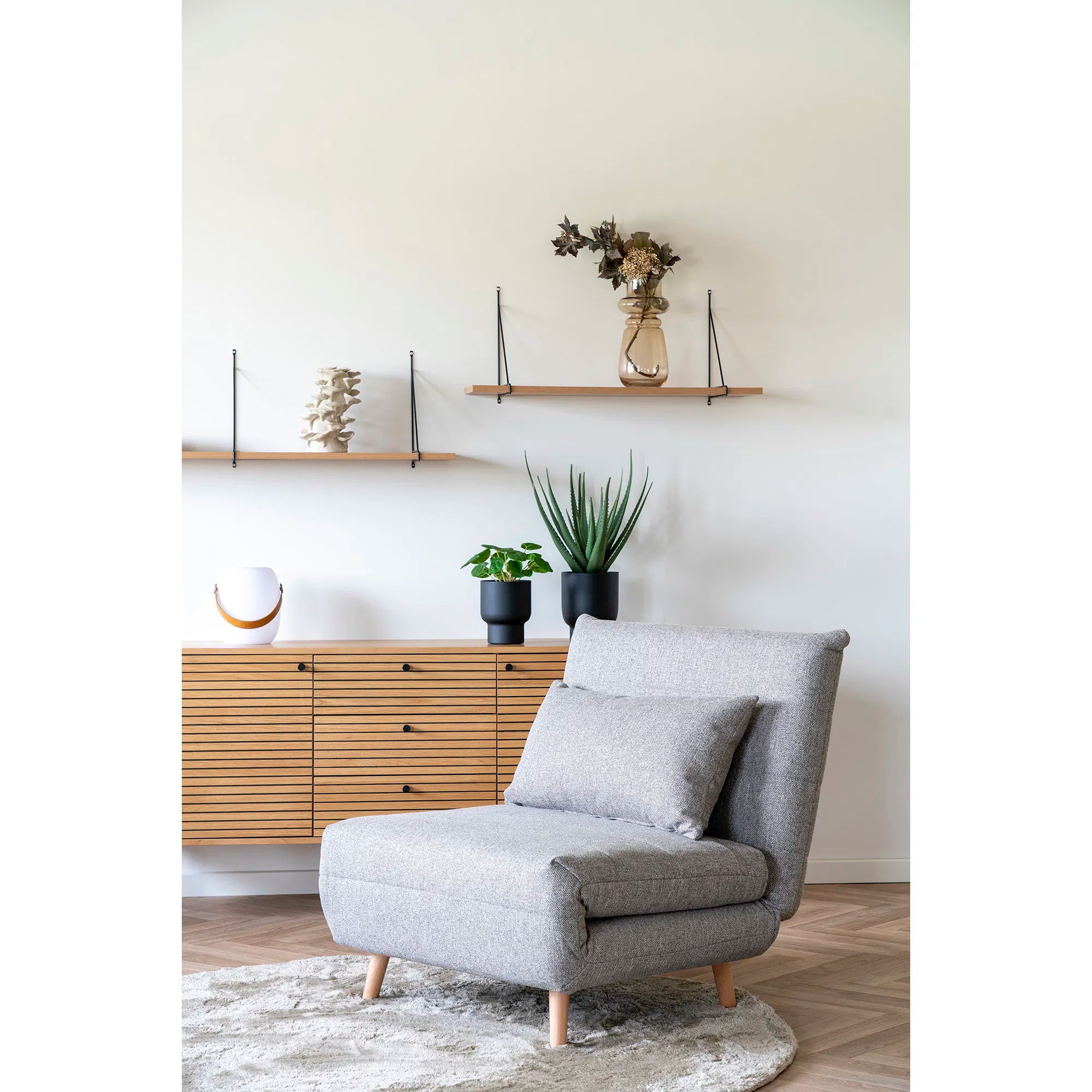 Vase hög vas i glas – rökbrun