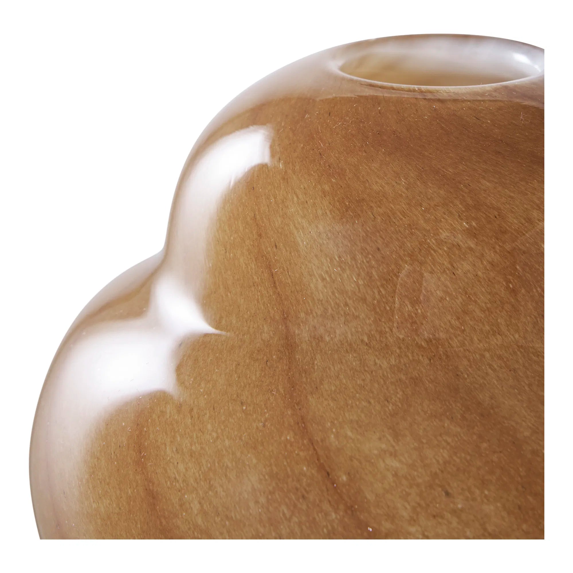 Vase rund vas i glas – brun