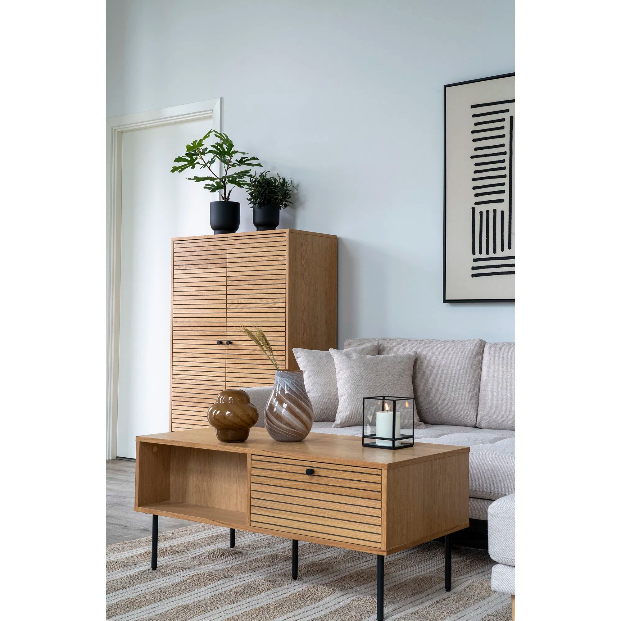 Vase rund vas i glas – brun