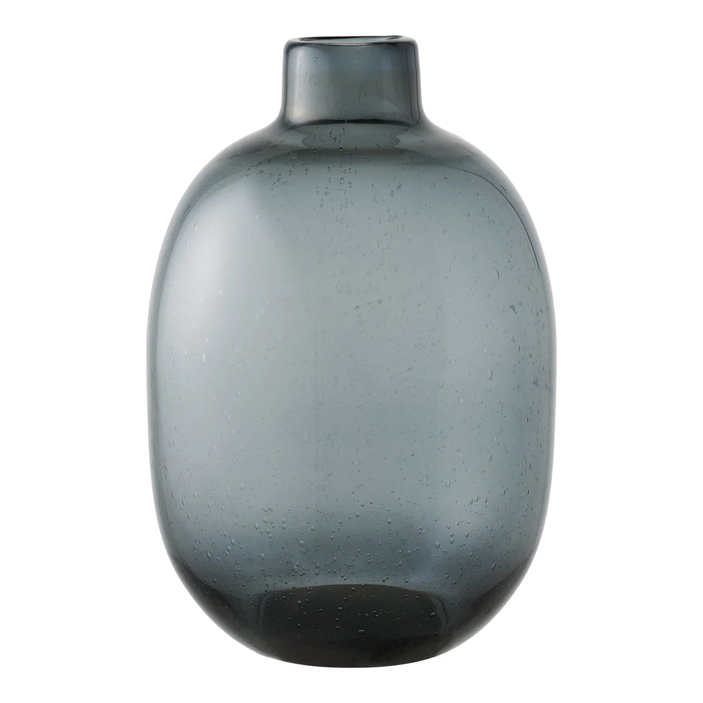 Hög vas i glas – rökfärgad svart