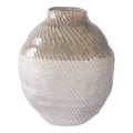 Vase stor vas i keramik – vit/grön
