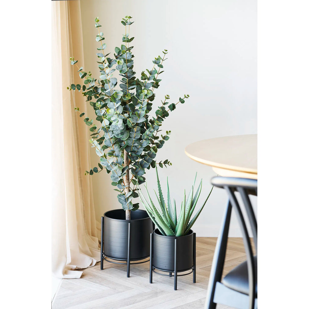 Flow krukor på stativ i stål – svart, 2-pack