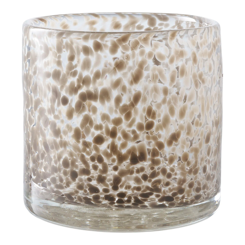 Ljusstake i glas – ljusbrun