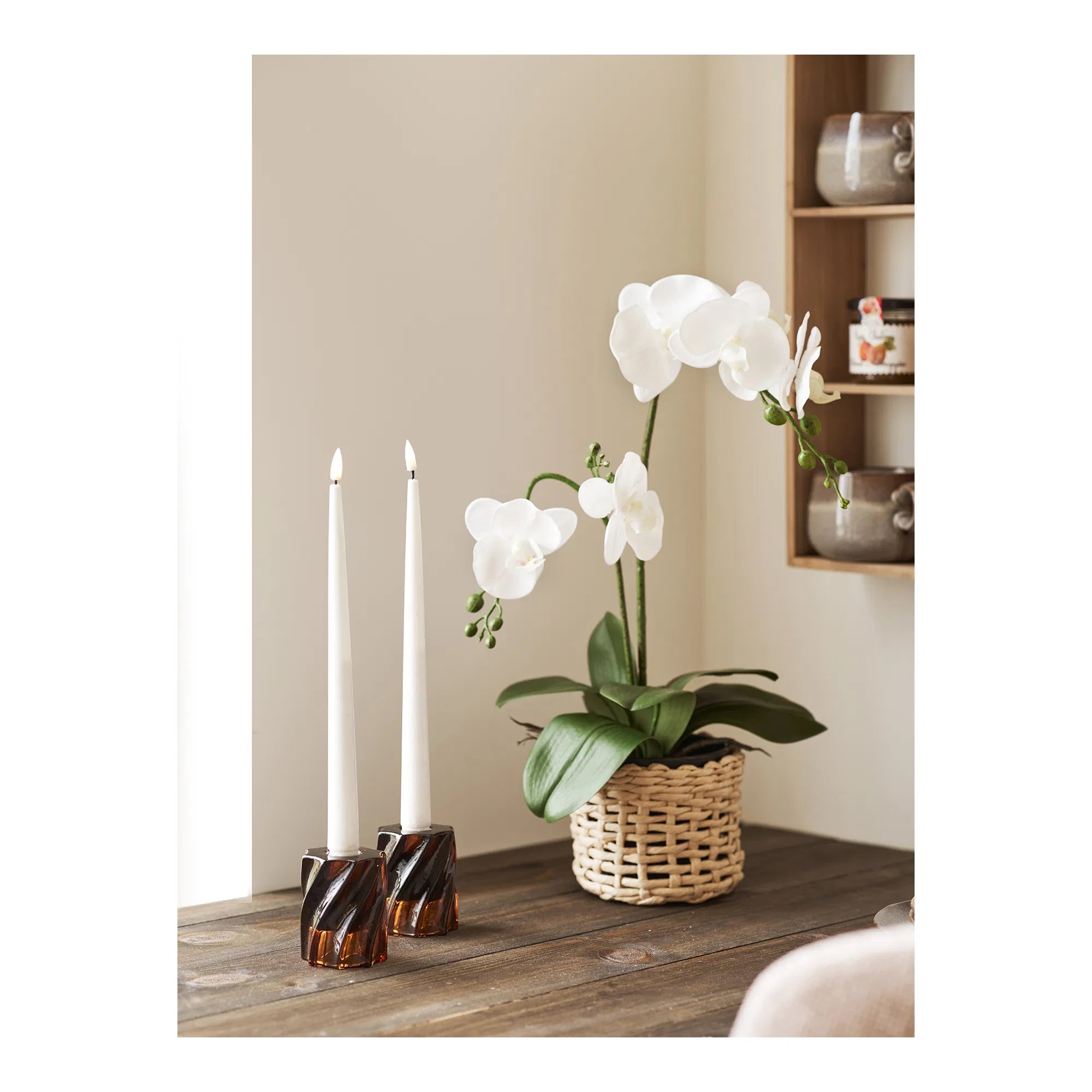 Cande – ljuslyktor i rökfärgat glas (2-pack)