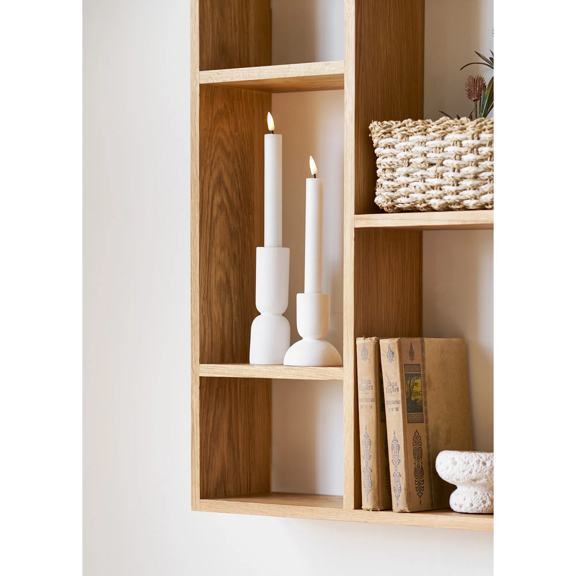 Cande – ljusstakar i vit kalksten (2-pack)