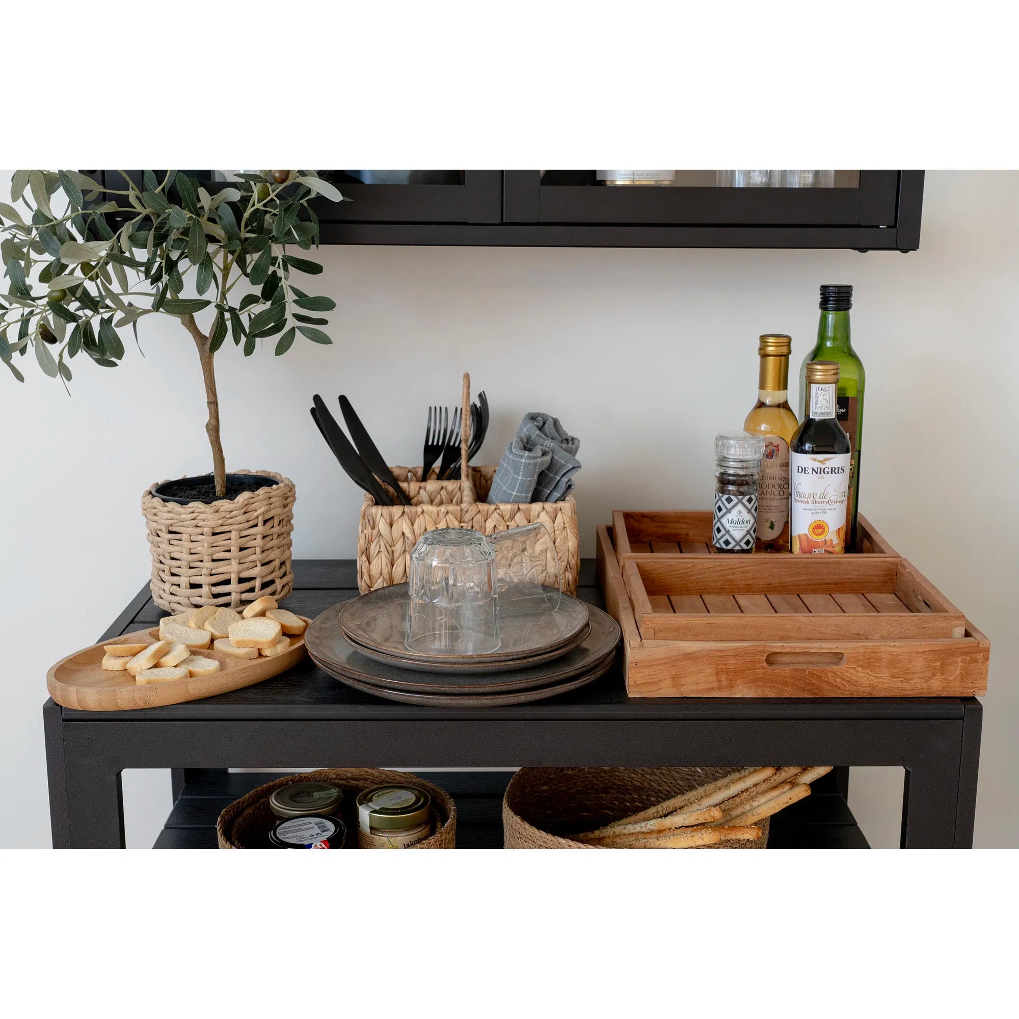 Selma lunchassiett – reaktiv glasyr i gråbrunt stengods (set om 4)