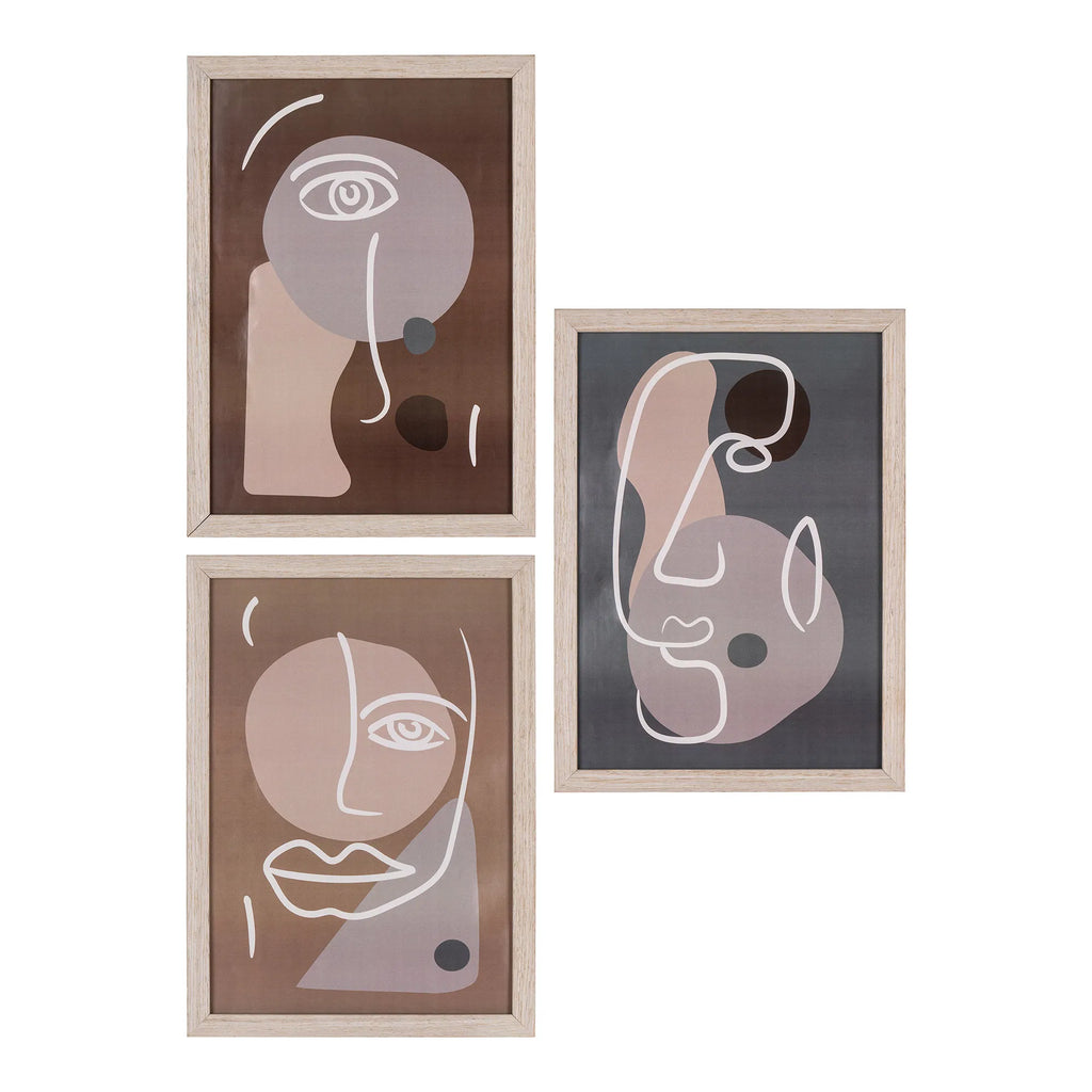 Madison tavelramar – abstrakt konst i naturliga toner (set om 3)