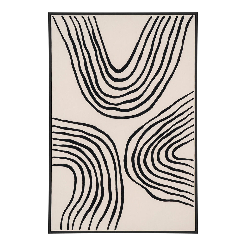 Lipari canvas – organiska linjer i svart & beige