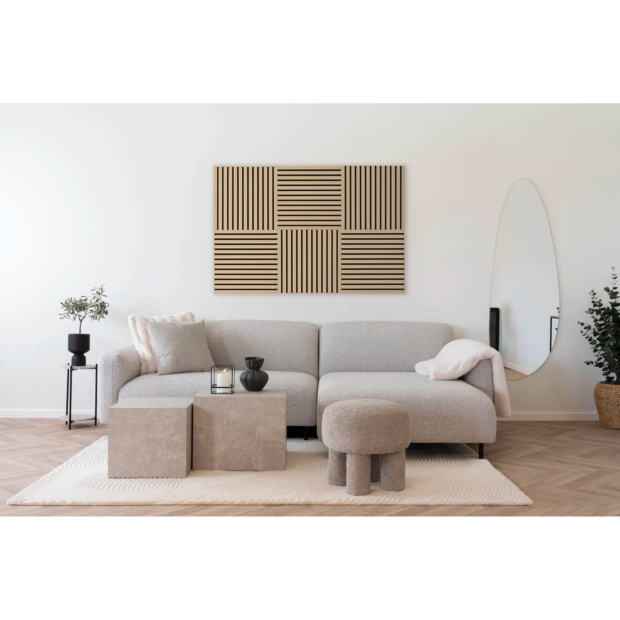 Eken akustikpanel – räfflad väggpanel i naturfärgad eklook