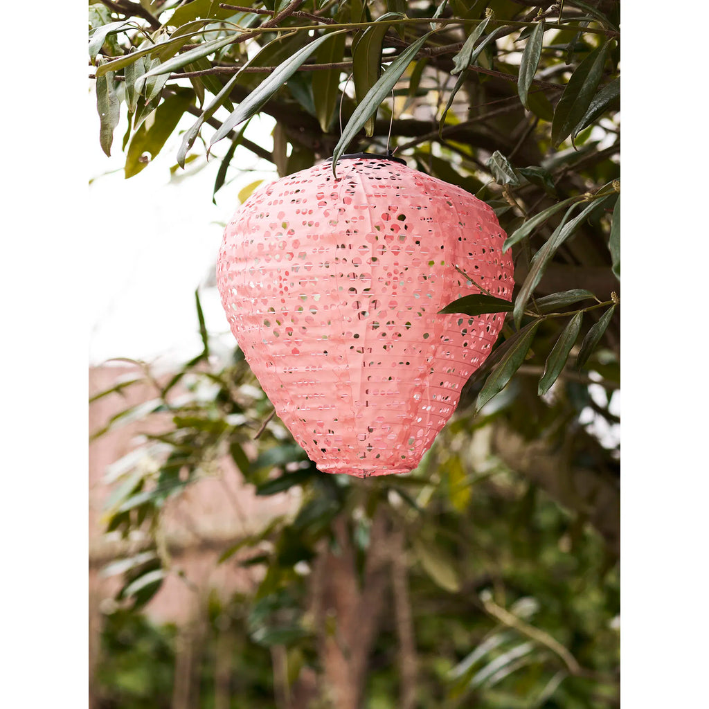 Greatham LED-lykta – solcellslykta i rosa