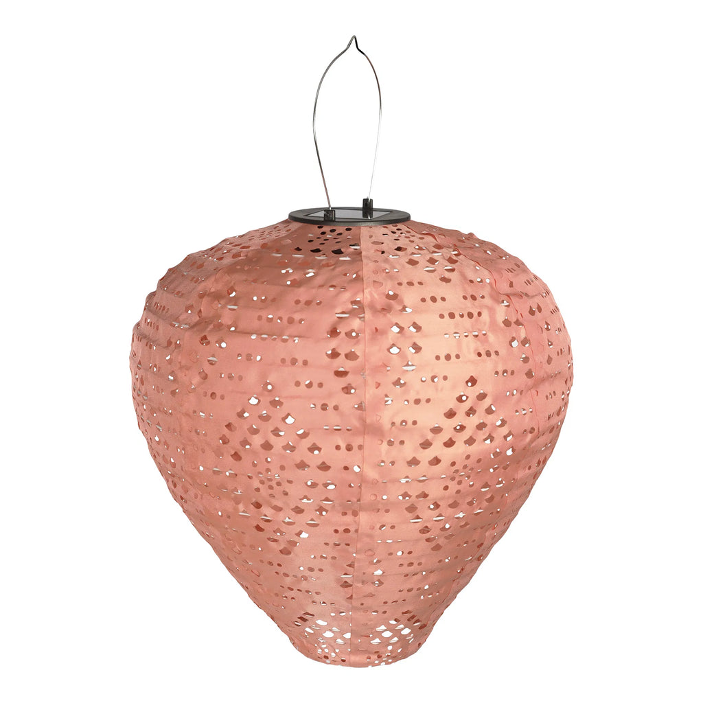Greatham LED-lykta – solcellslykta i rosa