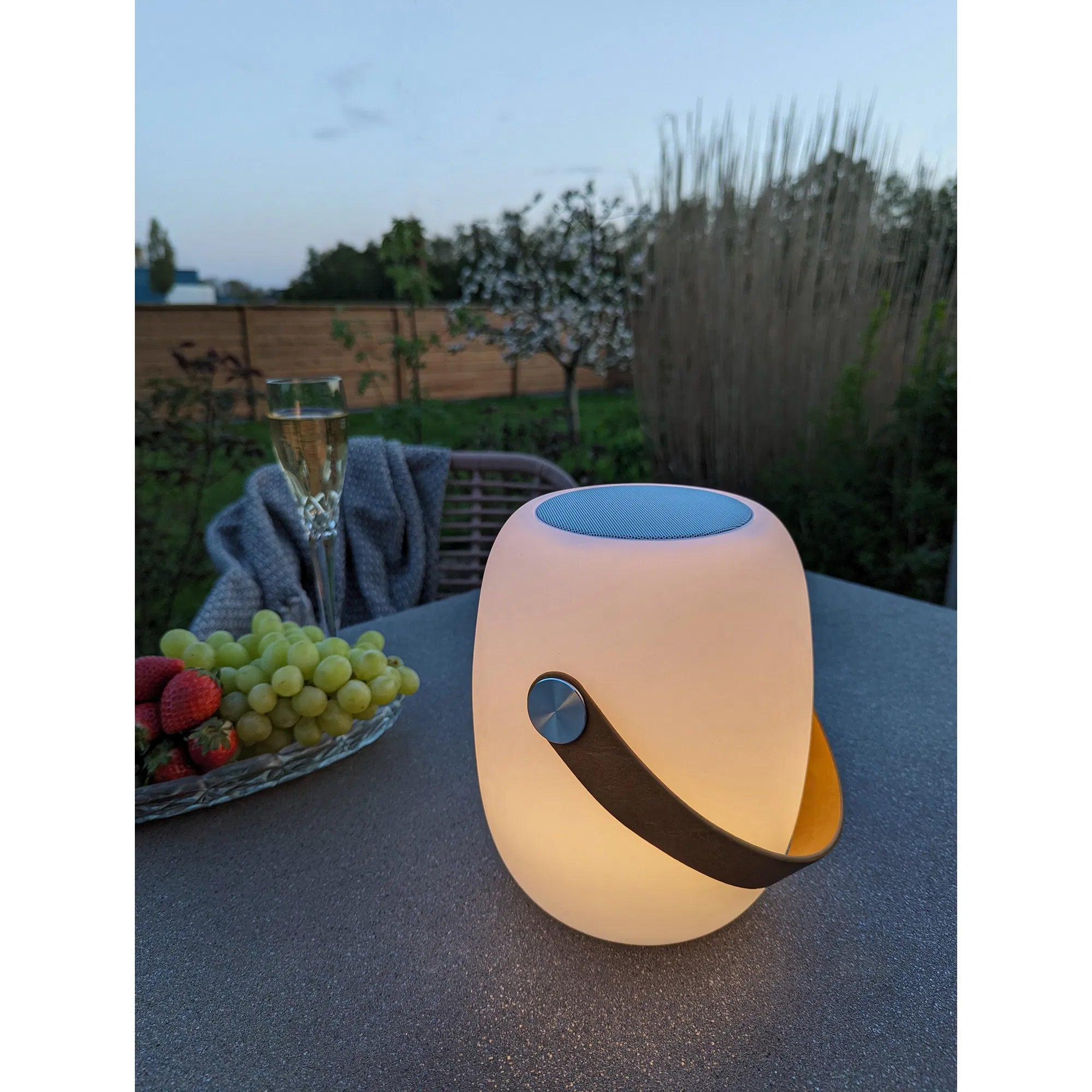 Cardiff LED-lampa – uppladdningsbar med handtag och Bluetooth-högtalare