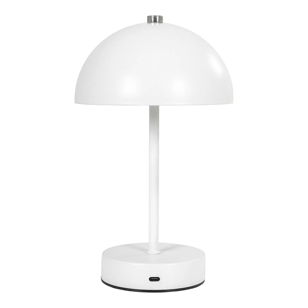 Holt bordslampa – uppladdningsbar LED-lampa i vitt metall