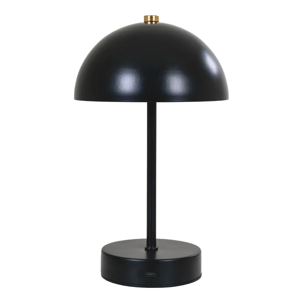Holt bordslampa – uppladdningsbar LED-lampa i svart med mässingsdetalj