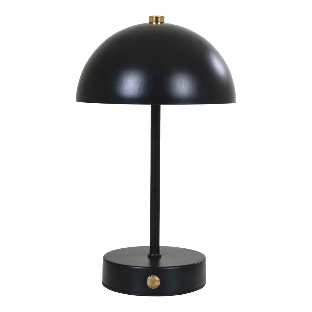 Holt bordslampa – uppladdningsbar LED-lampa i svart med mässingsdetalj