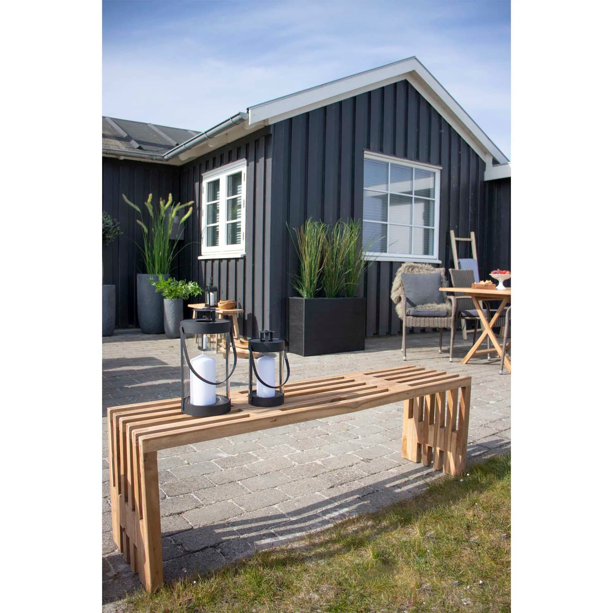 Bondi lyktor – svart stål & glas, set om 2