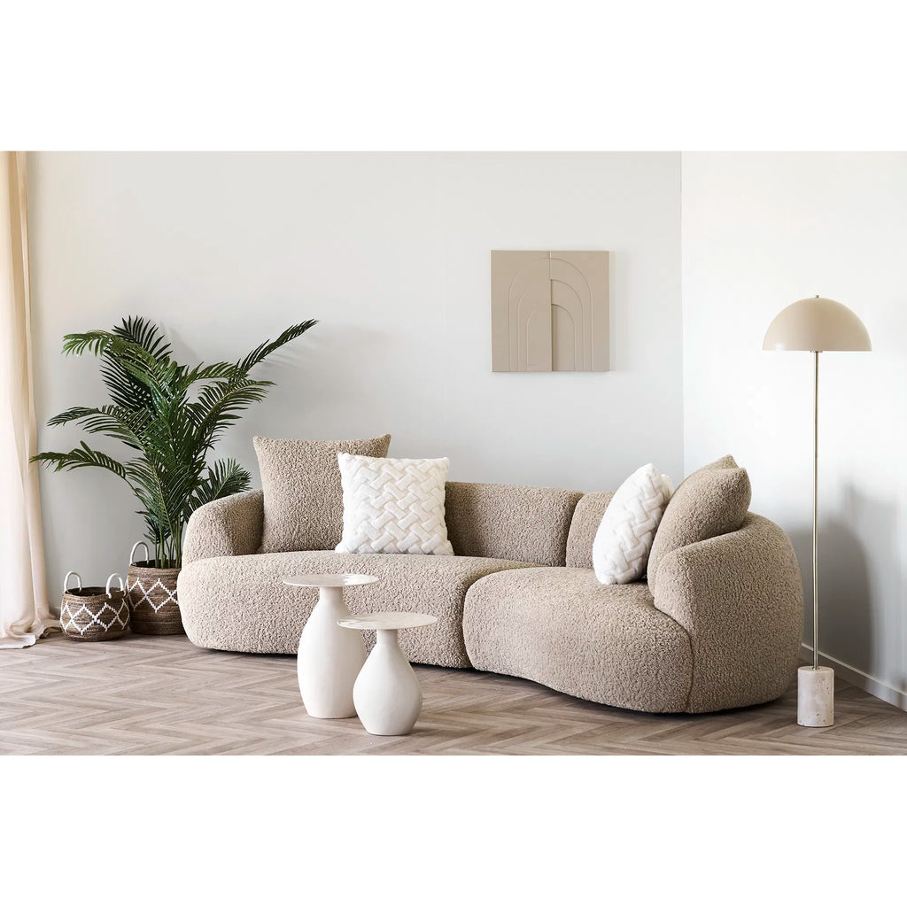 Sheffield golvlampa – exklusiv golvlampa i marmor och metall, beige