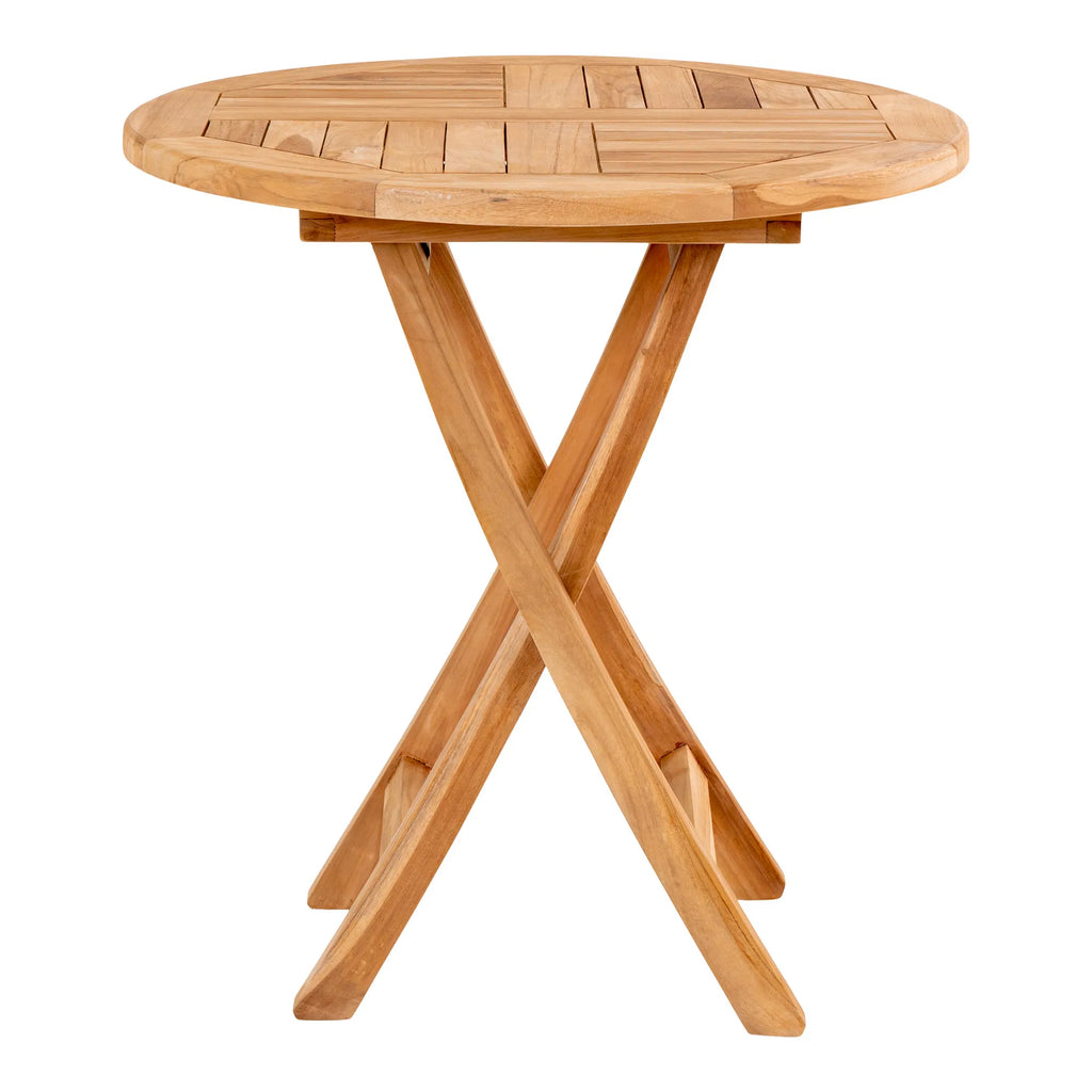 Oviedo sidobord – runt teakbord i tidlös design