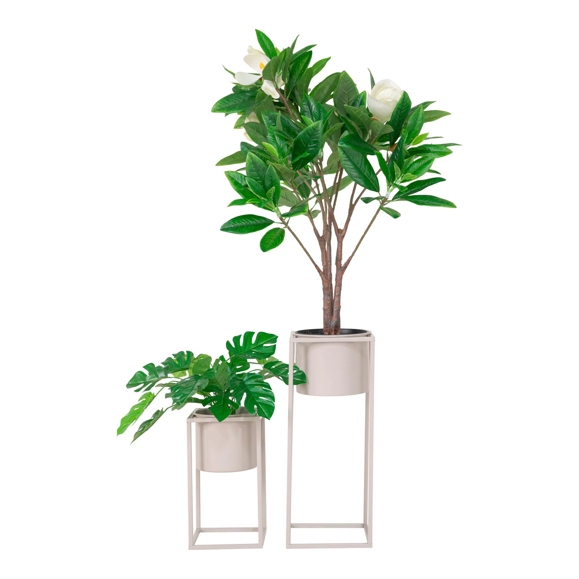 Marla blomkrukor – mjuk elegans i beige och grått (2-pack)